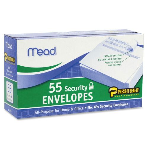 Mead Security Envelopes - Security - #6 3/4 - Peel &amp; Seal - 55/box - (mea75030)