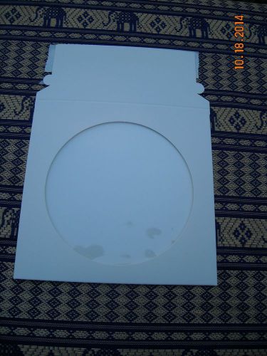 Lot of 25 new white 5x5&#034; cardboard stay flat cd/dvd mailer with windown &amp; flap for sale