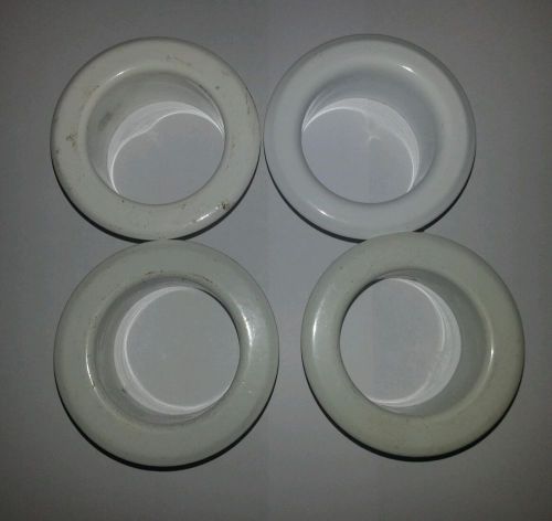 Quantity of 4, fire sprinkler recessed escutcheon trim rings, white, f1 for sale