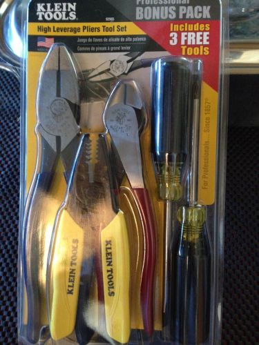 Klein high leverage pliers tool set, Bonus Pack, wire stripper, screwdrivers