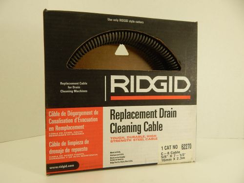 RIDGID 62270 C-8 REPLACEMENT DRAIN CLEANING CABLE 5/8&#034; x 7-1/2&#039; MADE IN USA