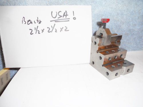 Machinists 2/10 usa awesome stepped tapped andgle plate with v groove for sale