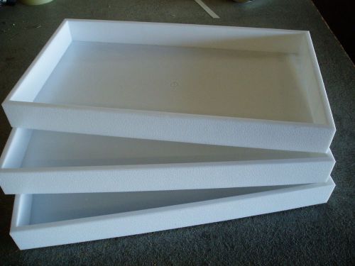 6 Pieces Full Size  2&#034; Deep White Plastic Jewelry Display Trays