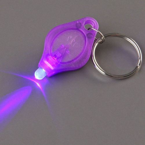 1 pc uv blacklight led keychain super bright bill checker, charges glow i/t dark for sale
