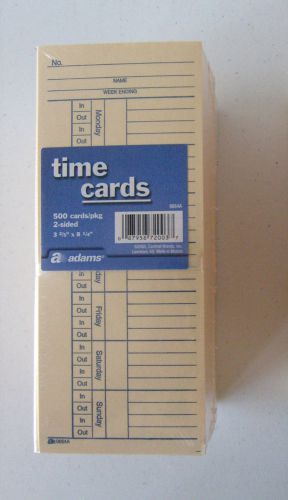 500 2 Sided Time Cards Employee Punch Payroll Amano Clock Adams 9664A