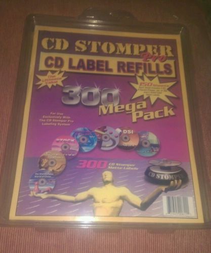 CD Stomper Pro Label Refills 300 Mega Pack NEW in PACKAGE! Matte Finish Spine