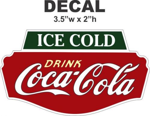 Vintage style  ice cold drink coke coca cola   decal / sticker - very nice for sale