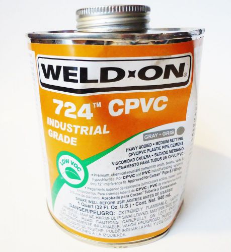 Weld On 11659 Gray 724 CPVC Pipe Cement Industrial Grade Heavy Bodied 1qt.