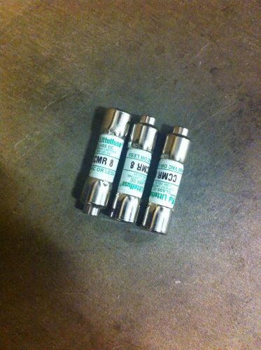 CCMR8 NEW LITTELFUSE CLASS CC DUAL ELEMENT TIME DELAY FUSE     (Lot-of-3)