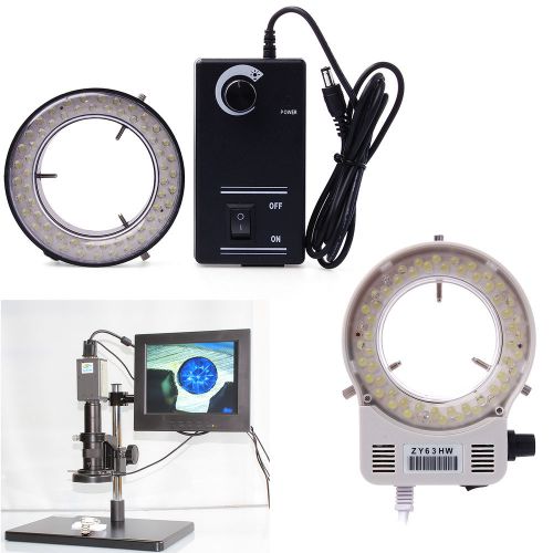 60 led microscope ring light illuminator adjustable bright lamp +adapter ld304 for sale