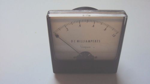 Vintage Simpson Analog Panel Meter 0-1 Milliamp DC