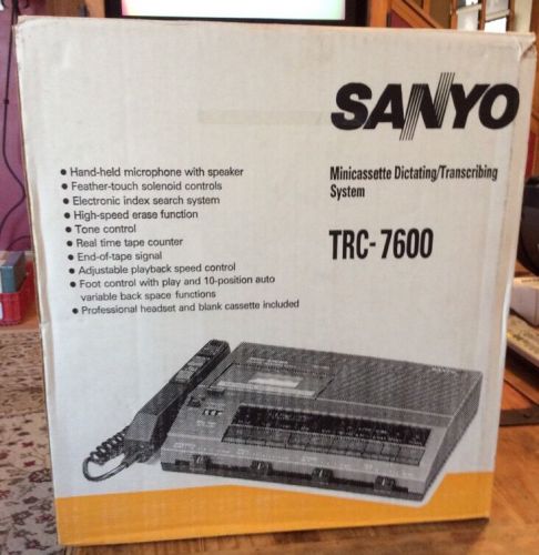 NEW!! Sanyo Micro Cassette Transcribing System Transcriber Dictation TRC-7600