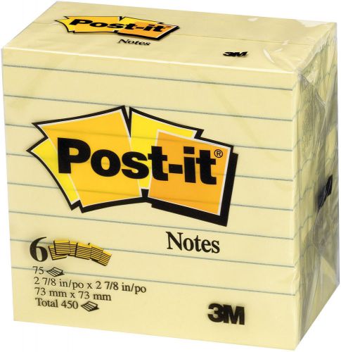 3m 6 count post-it notes in yellow for sale