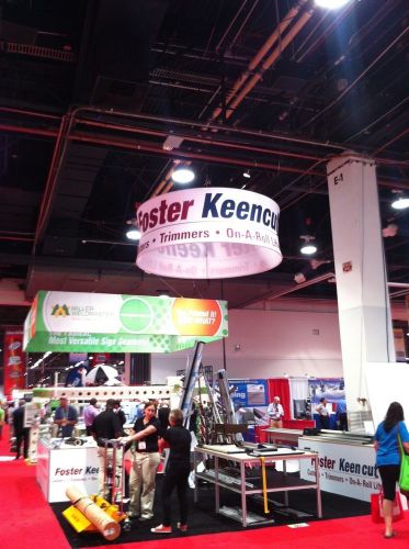 Skybox banner, 10ft round circle x 48“ trade show display with custom print  for sale
