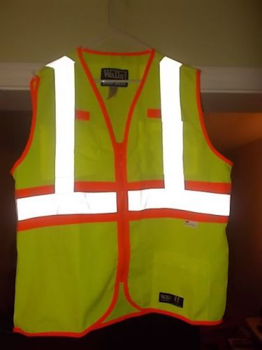 Walls workwear 3m hi-viz yellow 2-tone reflective construction safety vest ansi for sale