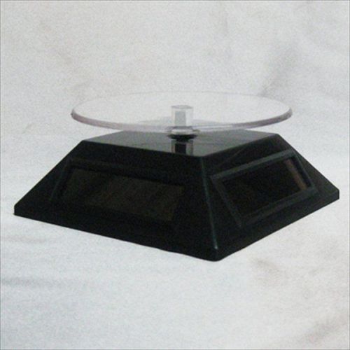 Black Solar Power Turntable Rotary Jewelry Product Display Showcase Mini Tray