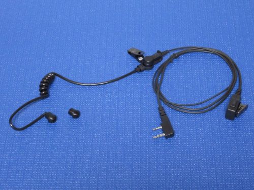 1 wire earpiece for kenwood walkie talkie - 2 prong all black tk-208 tk-220 for sale