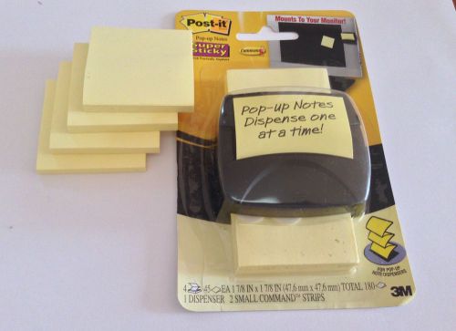 Post-it Super Sticky Pop-up Notes  1-7/8 x 1-7/8-Inches  Canary Yellow  4-Pads/P