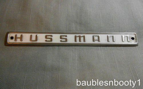 Hussmann commercial freezer refrigerator metal name sign used surface wear for sale