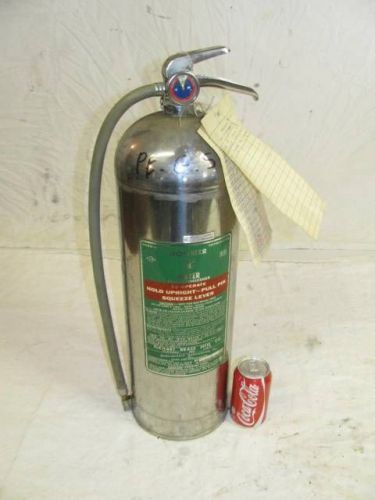 Vintage Hoosier Stainless Steel Water Fire Extinguisher Size 2