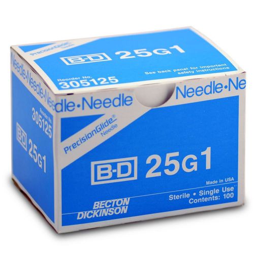 BD 25Gx1&#034; needle w/o syringe.  Box of 100.