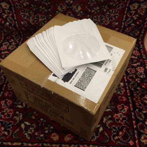 CD DVD White Paper Sleeves with Clear Window 1000 Pack New