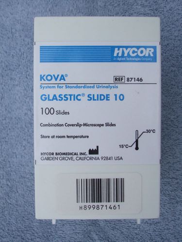 New Box of Hycor Biomedical Kova 100 No Grids Glasstic Slide 10 REF# 87146