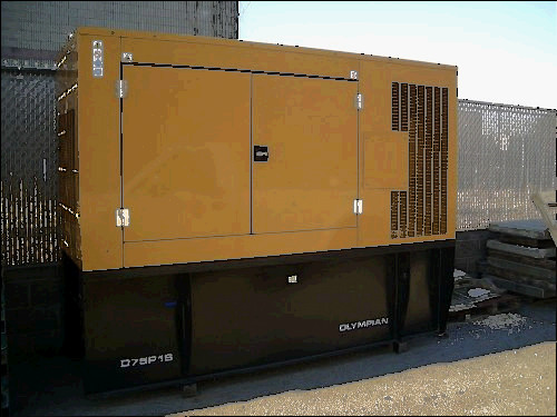 load rating signs for sale, 75kw cat generator model # d75p1s with base tank