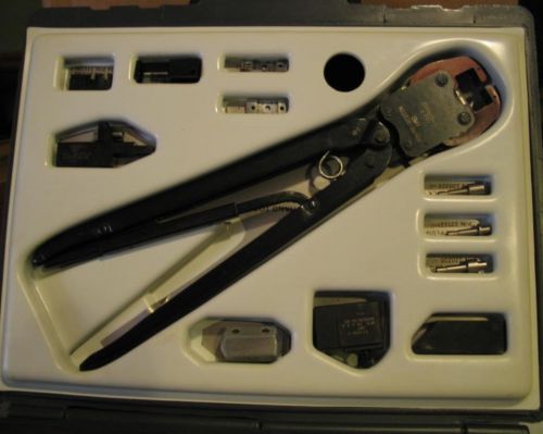 Tyco amp 59981-1 crimp crimper semi-rigid preperation sma tool kit for sale