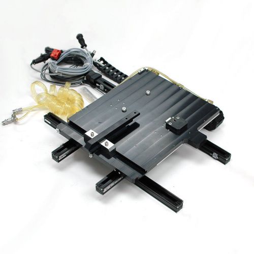 Parker lp28 500mm/300mm x/y 2-axis linear positioning translation stage w/motors for sale