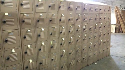 METAL SCHOOL GYM STORAGE EMPLOYEE LOCKERS CABINETS Beige 18 lockers per unit