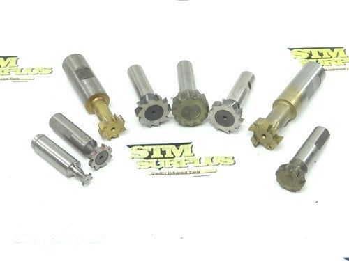 Lot of 8 hss staggered &amp; straight tooth keyseat cutters 3/8&#034; to 1&#034; keo procut for sale
