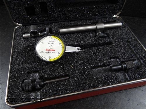 STARRETT PRECISION DIAL TEST INDICATOR .0005&#034; GRADS W/ CASE &amp; MOUNTING ARM 709A