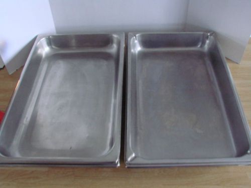 LOT4 Stainless Food Service Pans  20.75 X  12.75 approx 2.5 depth