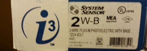 System sensor 2w-b smoke detector i3 2-wire 12/24volt photoelectric detector 2wb for sale