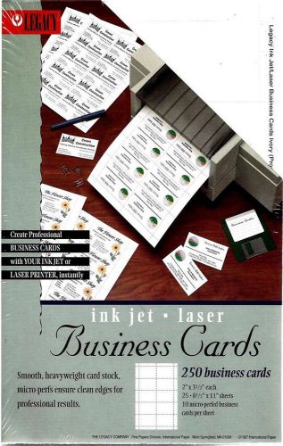 legacy ink jet - laser 250 business cards - strathmore ivory - 2&#034; x 3 1/2&#034; each