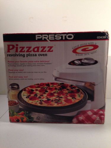 PRESTO Pizzazz Revolving Pizza Oven 03430 WHITE NEW in Box Pizza Cooker