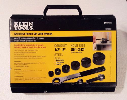 Klein tools 53732sen knockout punch with wrench 9-piece set new for sale