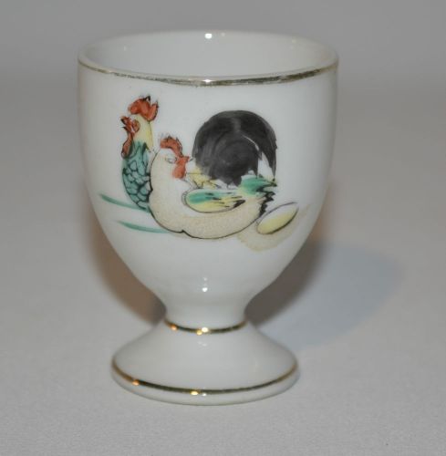 Chicken Egg Cup Holder White China