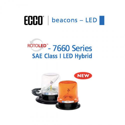 ECCO 7660CA RotoLed Hybrid LED Clear Amber Beacon Strobe Light - FREE SHIPPING