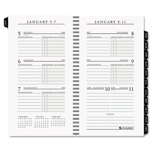 Executive Pocket Size Weekly Planner Refill, 3 1/4 x 6 1/4, White, 2015
