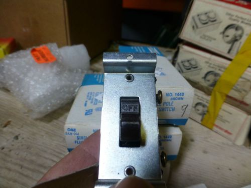 Leviton lot of 3 single pole vintage flush switch 1440 brown san004 electrical for sale