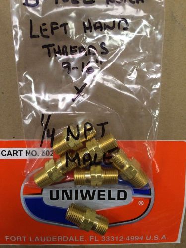 Uniweld, welding hose adapter, b fuel gas, lht, 9/16&#034; x 1/4&#034; n.p.t. male threads for sale