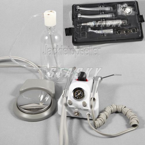 High Handpiece/Push Button contra angle kit 4Hole +Dental Portable Turbine Unit