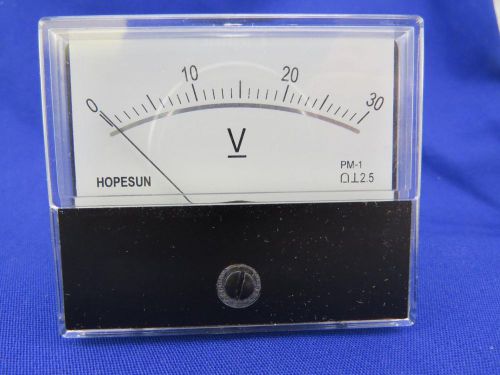 Hope Sun AVM7030 PM-1, 0-30 DC Volts 2-1/2&#034;W x 2-3/8&#034;H Analog Panel Meter
