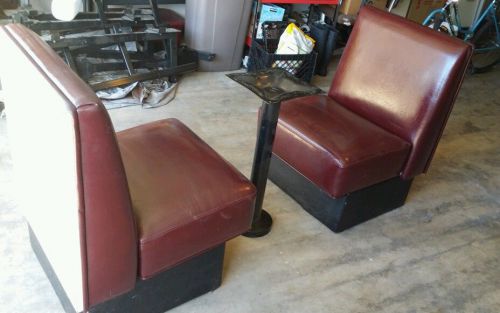 used Restaurant Booth Lot of 2 Single Booths Red good Condition Cafe Seating