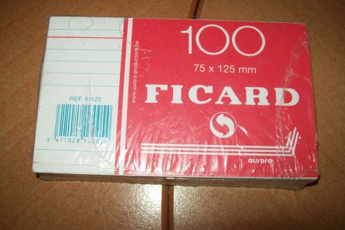 FICARD 100 CARDS LINES 75 X 125 MM  NEW