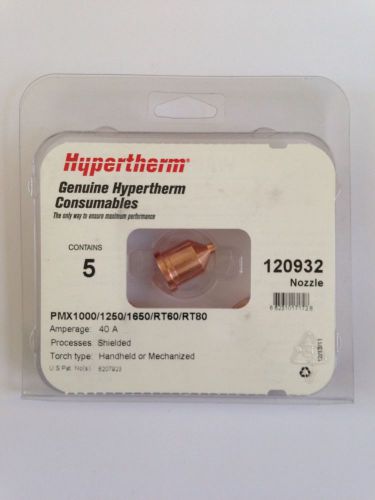 Hypertherm Powermax 1000/1250/1650 40 Amp Nozzles 120932 5pk