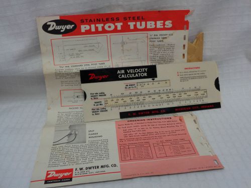 Vintage dwyer air velocity calculator pitot tube measuring density pressure for sale