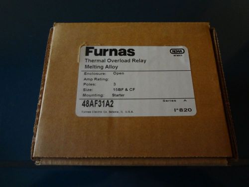 NEW Furnas 48AF31A2 Thermal Overload Relay 3Pole Size 15BF CF Series A Starter